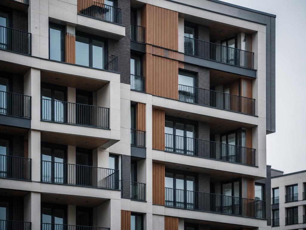 Modern multifamily apartment building facade